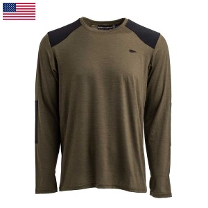 Goruck 24.7 Merino Wool Long Sleeve Tee Tops Men Green | NL-283905-XEF